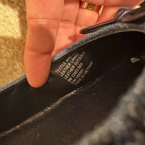 Tory Burch Leather & Quilted Denim Cap-Toe Ballet Flats in Blue Size 8 - Picture 7 of 7